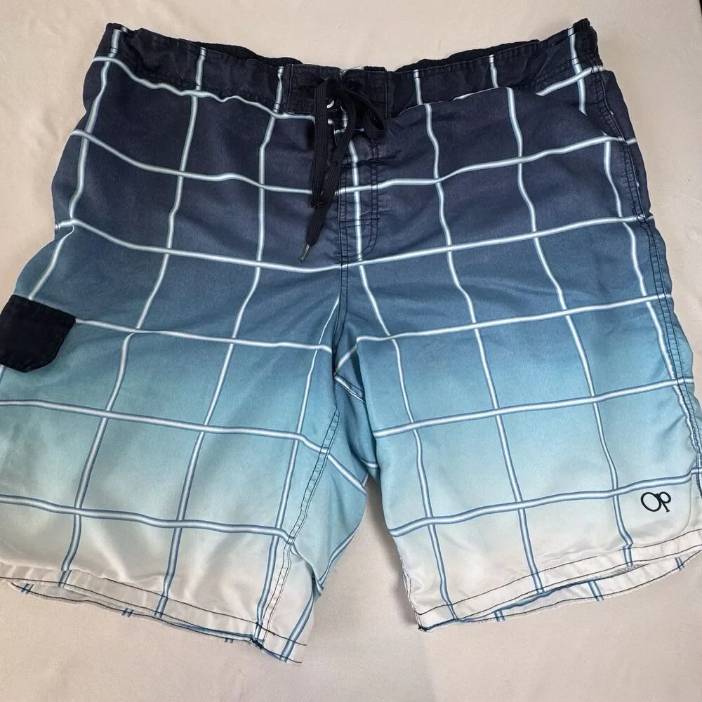 Men’s Swim Trunks Lot of 3 Size 2XL Sonoma OP Croft & Barrow Blue Beach Vacation